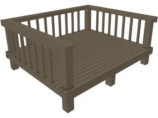 Desk Inclosed 3D Model preview