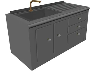 Kitchen Sink Area 3D Model preview