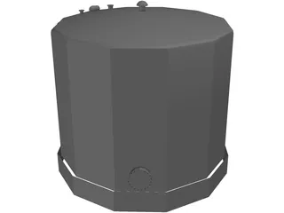 500 BBL Fiberglass Fluid Storage Tank 3D Model preview