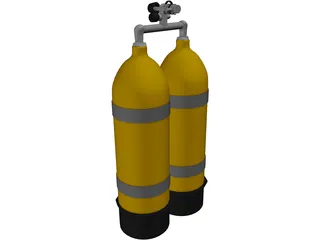 Twin Diving Tanks 3D Model preview