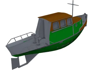 Tug Boat Sleepbootje 3D Model preview