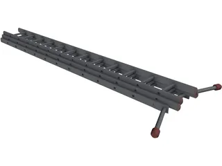 Triple Extension Ladder 3D Model preview