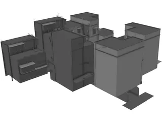 Old Chinese Buildings 3D Model preview