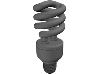 CFL Light Bulb 3D Model preview