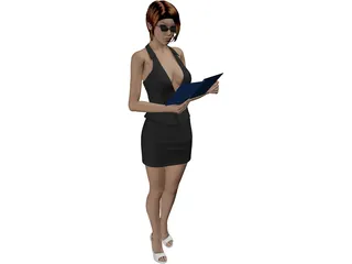 Woman with Book 3D Model preview