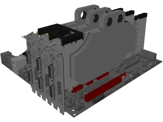 ASUS Rampage III Extreme Motherboard 3D Model preview