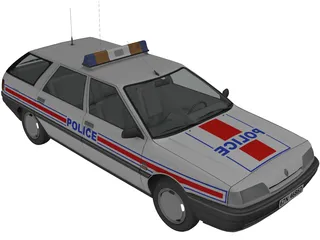 Renault 21 Nevada Police 3D Model preview