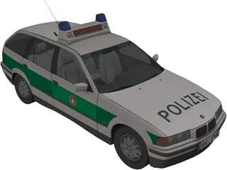BMW 318i Combi Polizei 3D Model preview