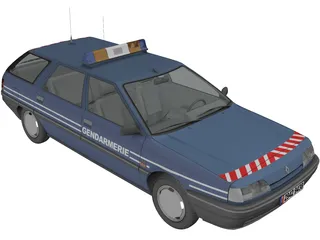 Renault 21 Nevada Gendarmerie 3D Model preview
