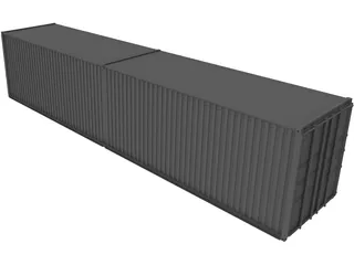 Shipping Container 40 3D Model preview