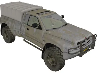 Dodge RAM Army 3D Model preview