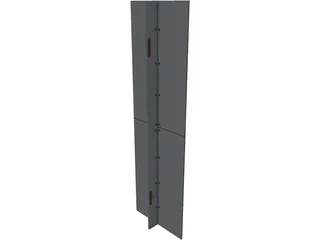 Glass to Fin Spider Connector with Glass 3D Model preview