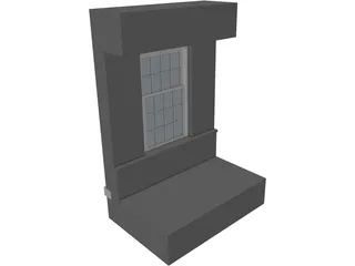 Double Hung Window and Shutter 3D Model preview