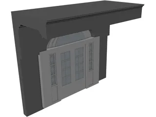 Federal Style Entry Double Doorway 3D Model preview