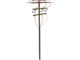 Electrical Pole 3D Model preview