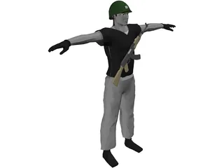 Soldier Albanian 3D Model preview