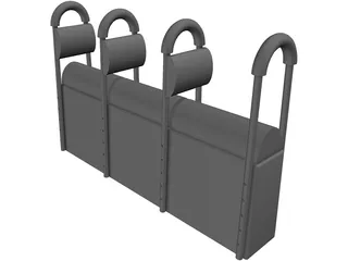 Jockey Seat 3 Person 3D Model preview