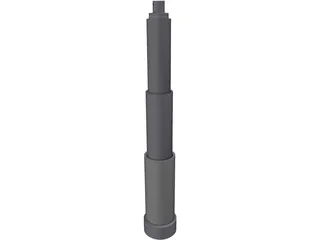 Telescopic Hydraulic Cylinder 3D Model preview