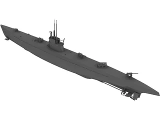 Modern Submarine 3D Model preview