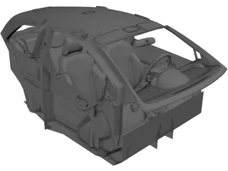 Interior Toyota Yaris S (2008) 3D Model preview