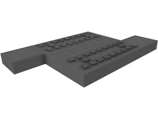 Shogi Board Game 3D Model preview