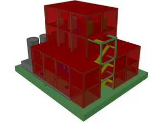 Alcohol Distillery 3D Model preview