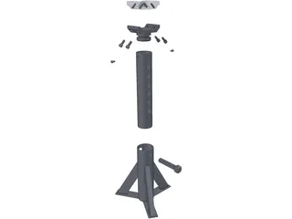 Axle Support Stand 3D Model preview