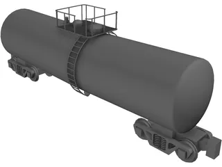 Tanker Rail Car 3D Model preview