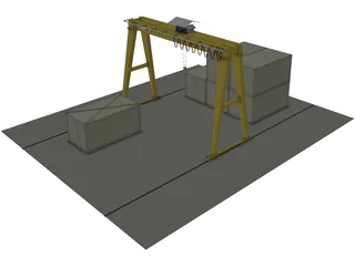 Port Crane 3D Model preview
