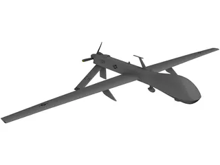 General Atomics MQ-1 Predator UAV Drone 3D Model preview