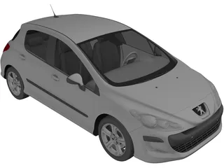 Peugeot 308 (2008) 3D Model preview