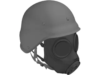 Gasmask with Helmet 3D Model preview