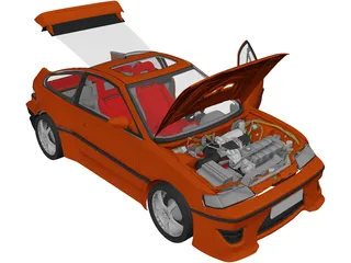 Honda CRX 3D Model preview