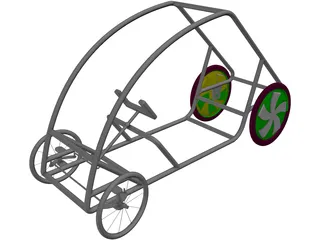 Shell Eco Marathon Car Chassis 3D Model preview
