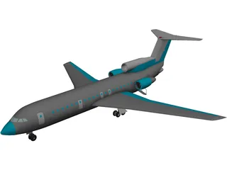 Yakovlev Yak-42D 3D Model preview