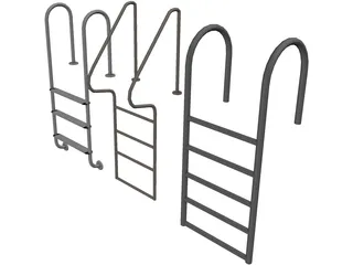 Pool Stairs 3D Model preview