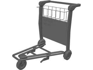 Airport Trolley 3D Model preview