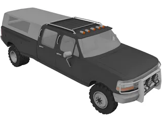 Ford F-350 Crew Cab 3D Model preview