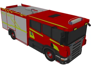 Scania Fire Truck 3D Model preview