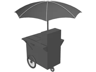 Hot Dog Cart 3D Model preview