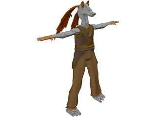 Star Wars Jar Jar Binks 3D Model preview