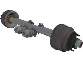 Axle Trailer 3D Model preview