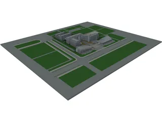Industrial Park Area 3D Model preview