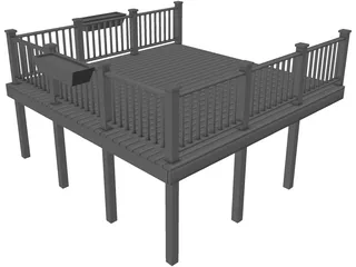 Wooden Deck 3D Model preview