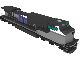 GE Dash 9-CW44 Locomotive 3D Model preview