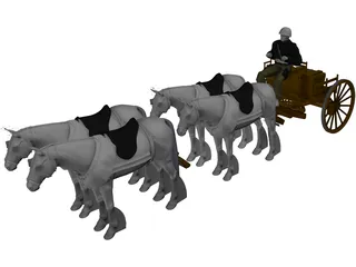 Polish Horse Transport (1939) 3D Model preview