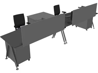 Office Table 3D Model preview