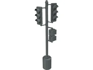 Traffic Signal Post 3D Model preview