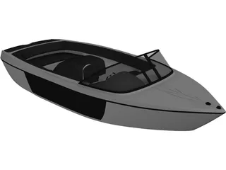 Fast Tender Boat 3D Model preview