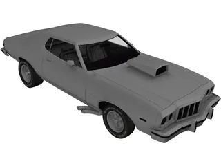 Ford Gran Torino (1973) 3D Model preview